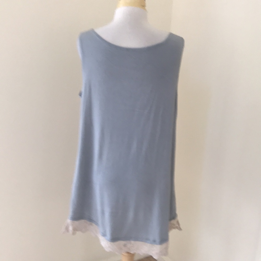 LOGO Layers 1X grey crew top with lace hem - Picture 3 of 7